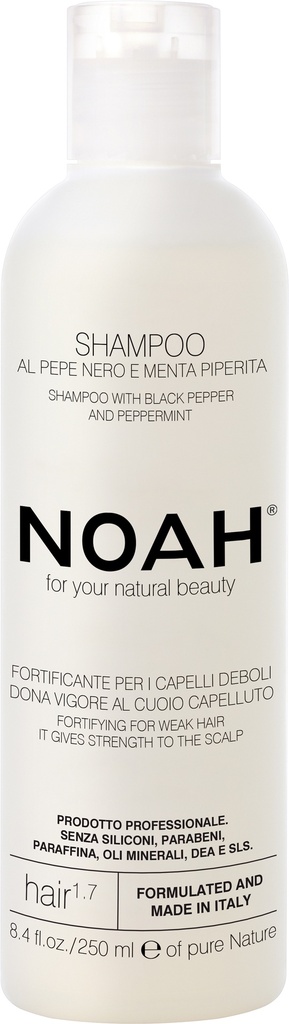 Fortifying shampoo with black pepper and peppermint