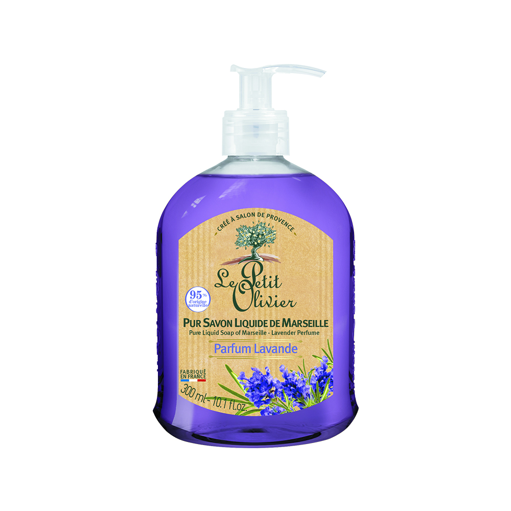 Pure liquid soap of Marseille. Lavender