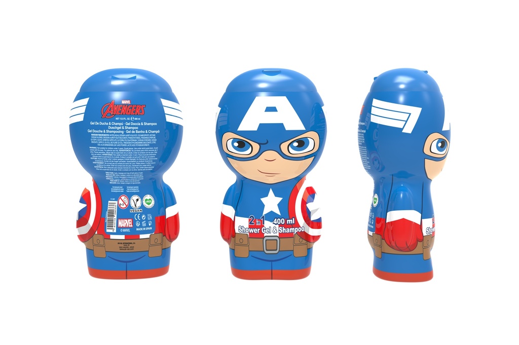 Captain America 2D Shower Gel &amp; Shampoo 2 in 1