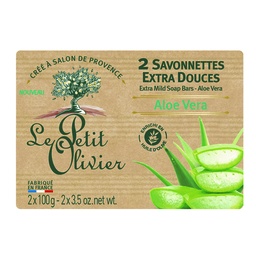 [100035272] 2 Extra mild soap bars Aloe Vera / 2 Savonnettes extra douces Aloe Vera